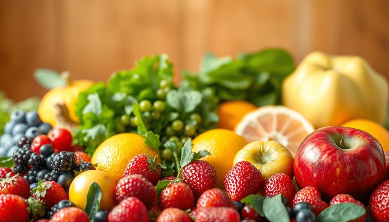 Balanced diabetes diet fruits: a vibrant still life captured in a LANGNIS high-resolution photograph. In the foreground, an array of fresh, ripe fruits - juicy berries, crisp apples, and succulent citrus. The midground showcases a variety of leafy greens, highlighting the importance of a well-rounded, nutrient-dense diet. The background is softly blurred, allowing the focus to remain on the carefully curated selection of diabetes-friendly produce. Warm, natural lighting casts a gentle glow, accentuating the vibrant colors and textures. The overall composition conveys a sense of balance, health, and culinary delight - a visual representation of a well-managed diabetes diet. Balanced diabetes diet fruits: a vibrant still life captured in a LANGNIS high-resolution photograph. In the foreground, an array of fresh, ripe fruits - juicy berries, crisp apples, and succulent citrus. The midground showcases a variety of leafy greens, highlighting the importance of a well-rounded, nutrient-dense diet. The background is softly blurred, allowing the focus to remain on the carefully curated selection of diabetes-friendly produce. Warm, natural lighting casts a gentle glow, accentuating the vibrant colors and textures. The overall composition conveys a sense of balance, health, and culinary delight - a visual representation of a well-managed diabetes diet.