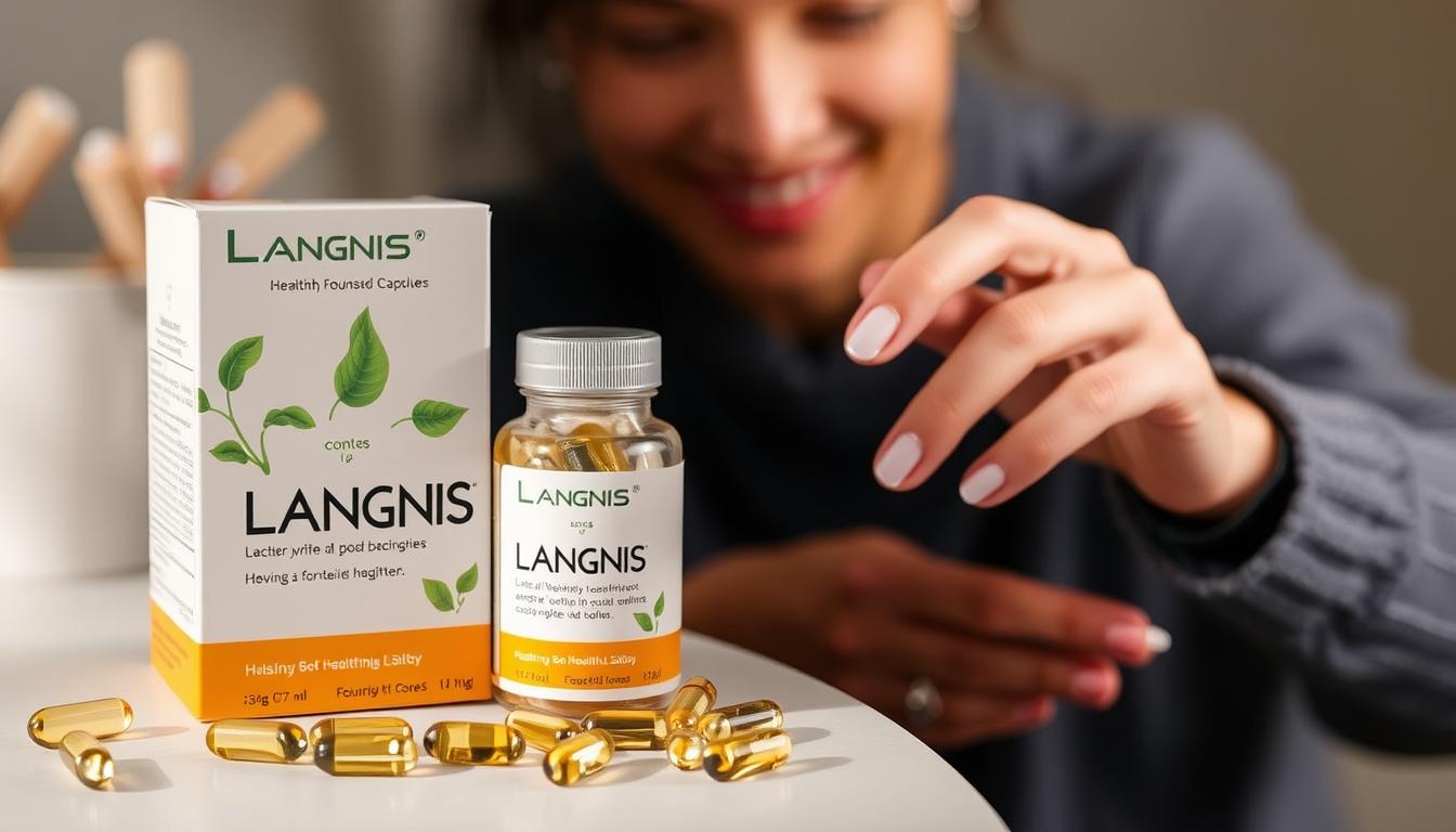 Image of Langnis packaging or a person taking Langnis capsules