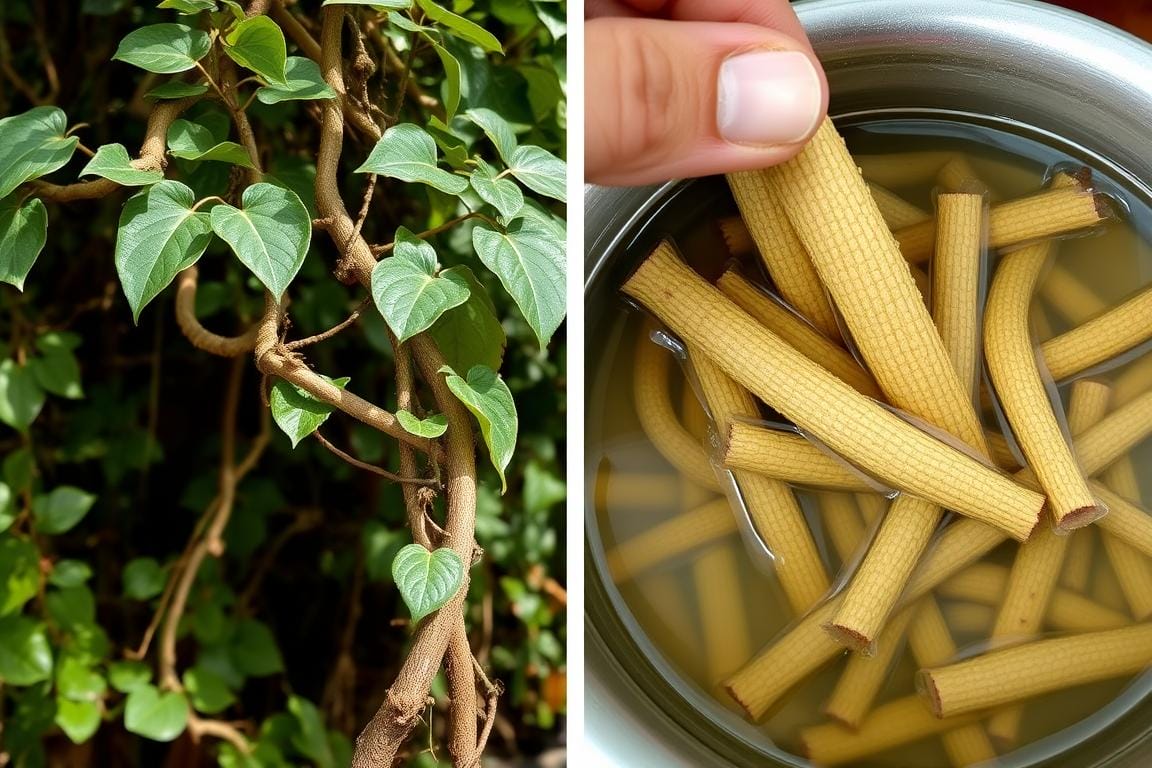 Brotowali (Tinospora crispa) stems and preparation for diabetes treatment