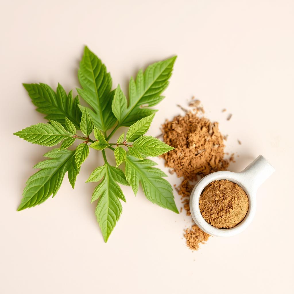 Fresh Sambiloto (Andrographis paniculata) leaves and dried extract