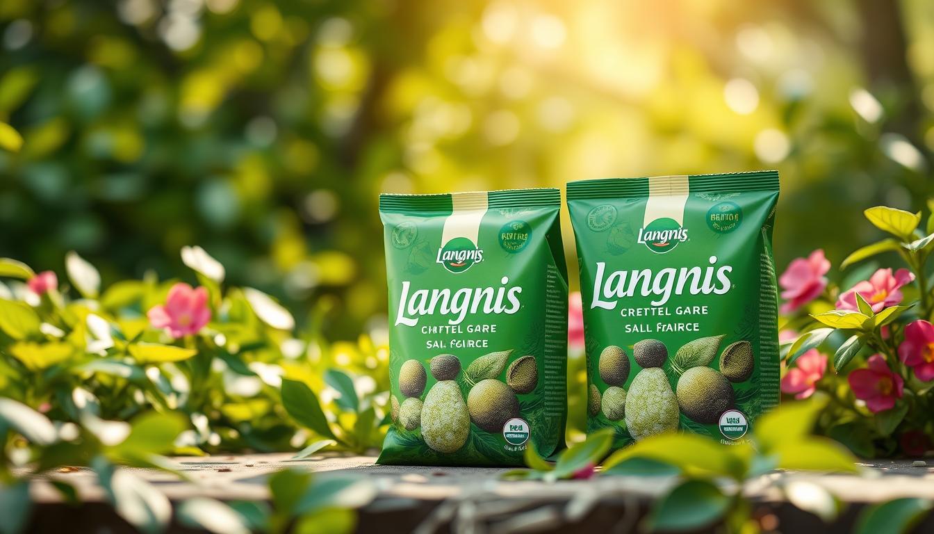 Generate an image of Langnis packaging with a natural background
