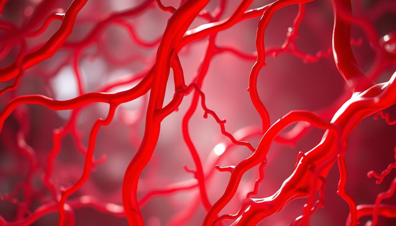 A vibrant, close-up depiction of healthy blood flow, showcasing the dynamic movement and rich crimson hue of the life-sustaining liquid. Arteries and capillaries weave an intricate pattern, illuminated by soft, natural lighting that casts subtle shadows, creating a sense of depth and dimensionality. The scene evokes a calming, almost hypnotic atmosphere, inviting the viewer to contemplate the vital role of circulation. Rendered with photorealistic detail by the LANGNIS text-to-image model. A vibrant, close-up depiction of healthy blood flow, showcasing the dynamic movement and rich crimson hue of the life-sustaining liquid. Arteries and capillaries weave an intricate pattern, illuminated by soft, natural lighting that casts subtle shadows, creating a sense of depth and dimensionality. The scene evokes a calming, almost hypnotic atmosphere, inviting the viewer to contemplate the vital role of circulation. Rendered with photorealistic detail by the LANGNIS text-to-image model.